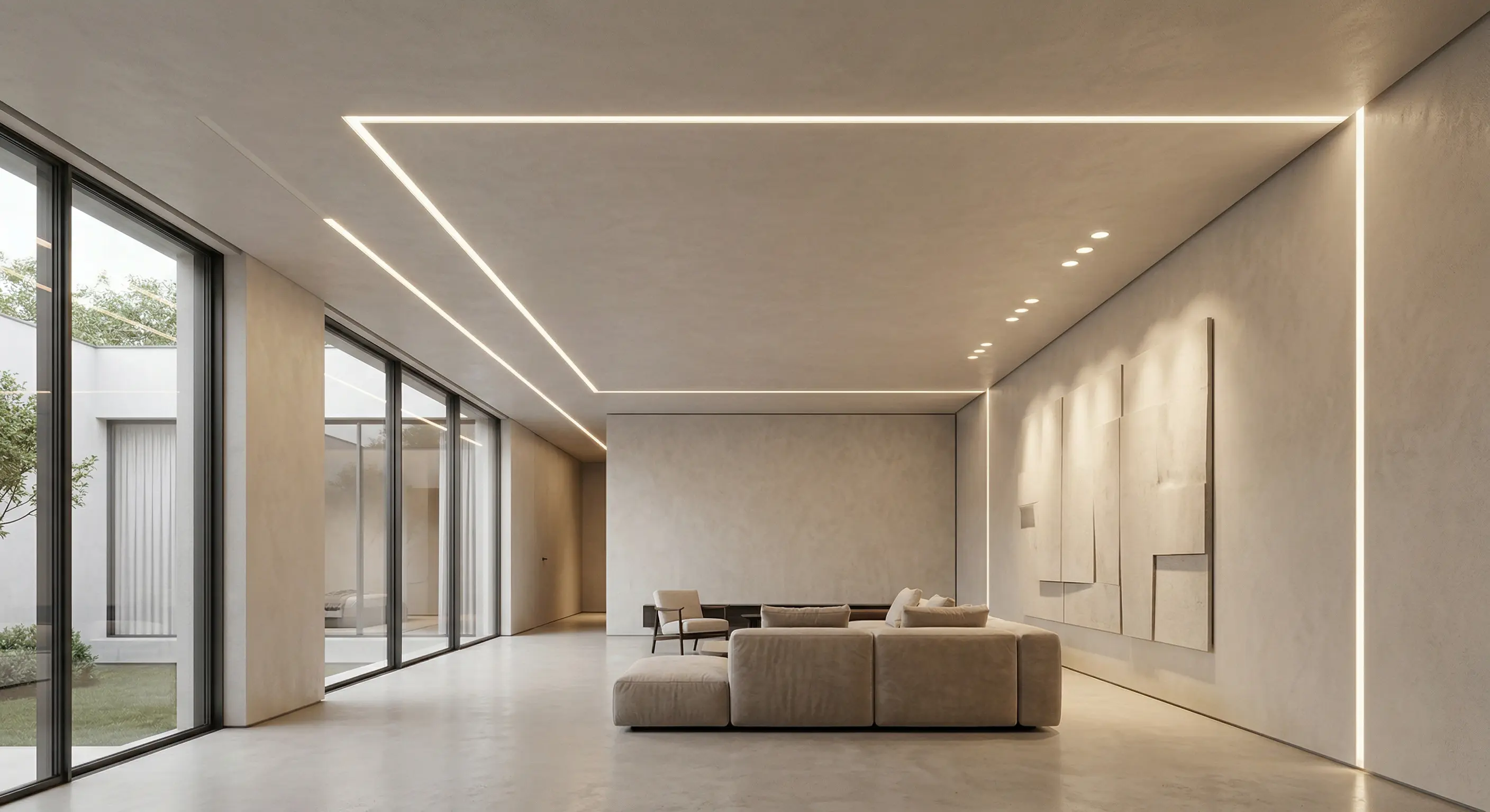 Trimless LED modern iç mekân uygulaması